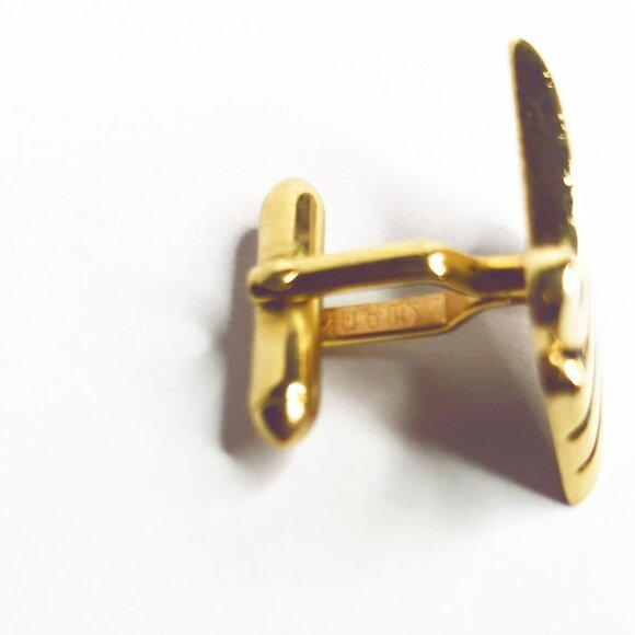 Vintage Swank Gold Tone Cufflinks With Modernist Scroll Design - Picture 4 of 4